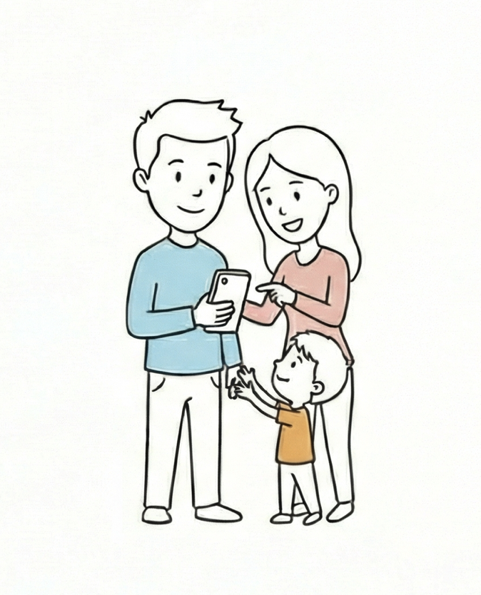 スマホで安否を確認するイメージ